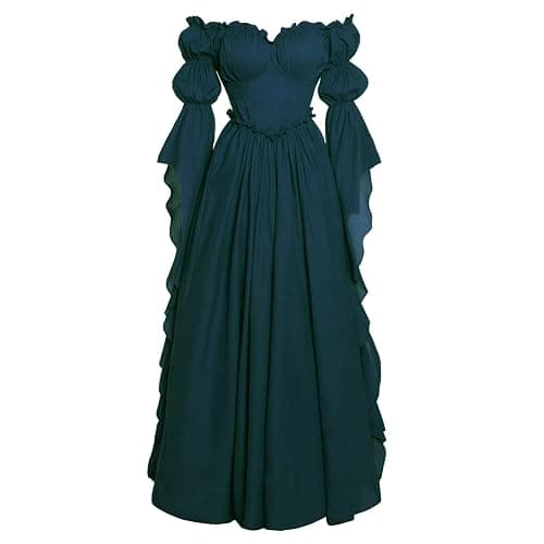 Vibsion Medieval Renaissance Costume Dress Regency Dresses for Women Victorian - Image 1