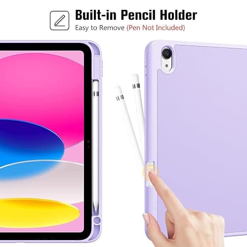 ProCase for iPad (A16) 11th Generation 11 Inch 2025/ iPad 10th Generation 10.9 Inch 2022 Case with Pencil Holder, Hybrid Cover with Soft TPU Back, Supports Touch ID, Auto Wake/Sleep -Purple thumbnail 3