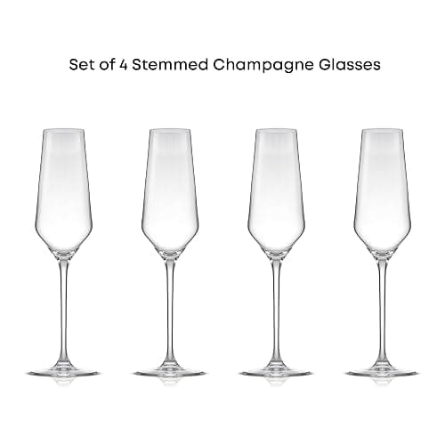 JoyJolt Champagne Glasses Layla Collection, Set of 4 – 6.7 oz Elegant Crystal Stemmed Champagne Flutes for Prosecco, Sparkling Wine, Mimosas, Cocktails, Weddings, Anniversaries, Parties thumbnail 5