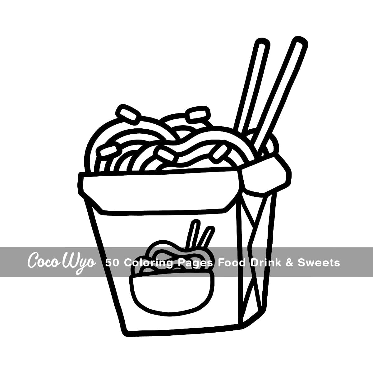 Food Drink & Sweets: Coloring Book for Adults and Kids, Bold and Easy, Simple and Big Designs for Relaxation Featuring a Variety of Foods, Drinks, Desserts and Fruits thumbnail 9