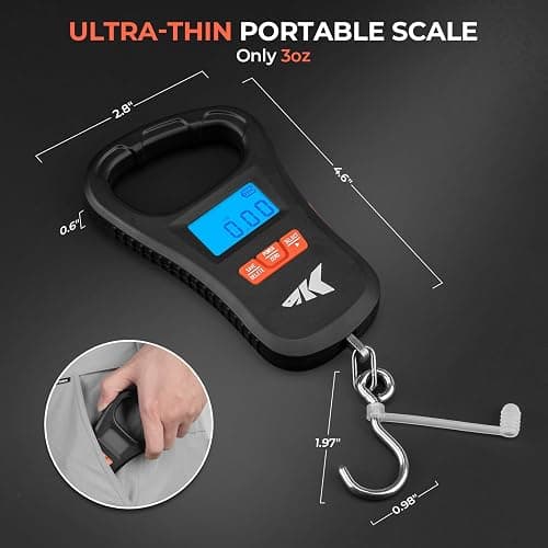 KastKing ToughTide Fishing Scale, USB Charging, 65lb Capacity, Ultra-Thin Digital Fish Scale, LCD Display, Ergonomic Handle, Fish Scales Digital Weight, Fishing Accessories for Men thumbnail 3