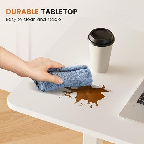 Sweetcrispy Overbed Bedside Table with Wheels, Adjustable Hospital & Home Use Bed Rolling Laptop Table, Mobile Standing Desk, White thumbnail 8