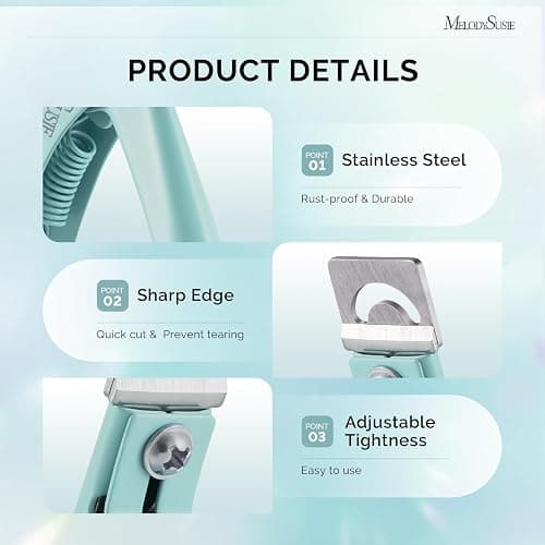 MelodySusie Acrylic Nail Clippers, Professional Nail Clippers Cutters for Acrylic Nails Fake Nail Tips, Adjustable Stainless Nail Trimmer, Manicure Tool for Salon Home Nail Art, Green thumbnail 3
