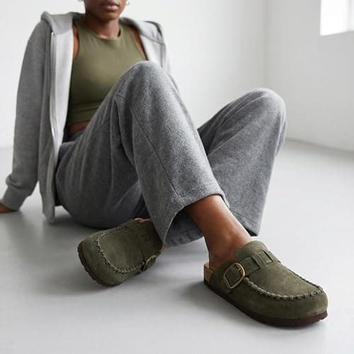 CUSHIONAIRE Canoe Genuine Suede Clogs for Women Footwear with Moc Toe Design – Casual Slip On Womens Shoes thumbnail 3