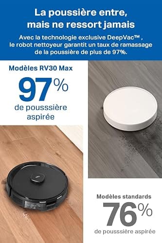 Tapo Aspirateur Robot Laveur 4 en 1 RV30Max Plus Vidage Automatique, Silencieux et Fin, Ultra puissante de 5300Pa, Navigation LiDAR, Auto-Charge Autonomie 150min, Tapis et Poils d'animaux thumbnail 9