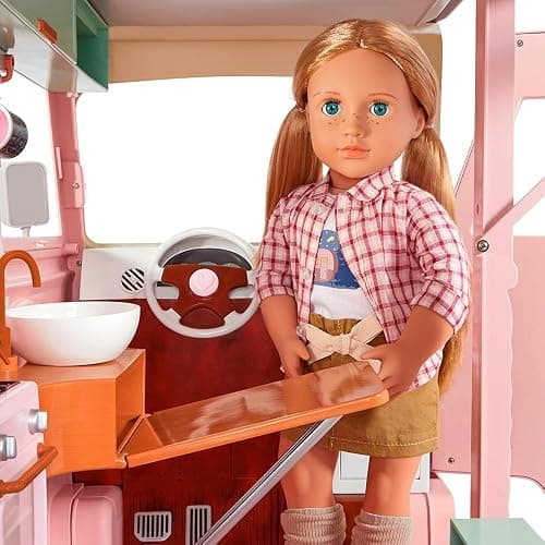 Our Generation – 18-Inch Doll Accessories – Camper Playset – 58 Pieces – Toy Vehicle with Electronics – Pretend Play 3+ Years– RV Country Cruising thumbnail 9