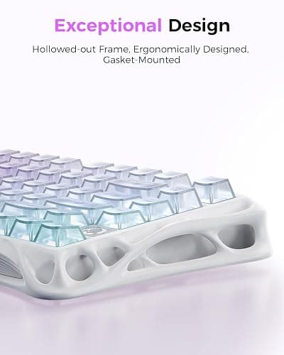 GravaStar Mercury K1 Lite 75% Gaming Keyboard, 2.4GHz/BT/Wired Tri-Mode Wireless Keyboard, Clear Keycaps Gasket Hot Swappable Mechanical Keyboard, Pre-lubed Linear Switches, RGB Backlit-Crystal Aurora thumbnail 4