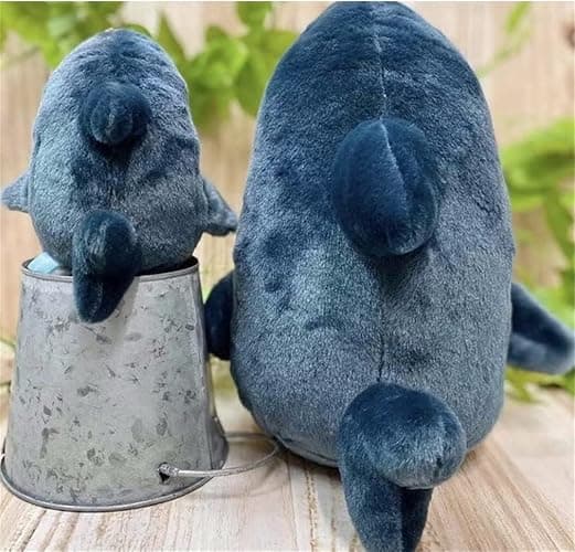 sunfedmiss Shark Cat Plush Toy, Cute Fried Shrimp Shark Stuffed Animals Doll, Kawaii Shark Cat Plush Pillow Toy Birthday for Kids Boys Girls (Blue, 8inch) thumbnail 7