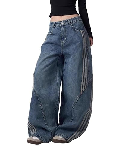 Nutriangee Men's Baggy Wide Leg Jeans for Men Women Barrel Loose Fit Streetwear Y2k Skateboard Denim Pants thumbnail 3