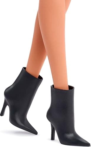 Barbie Basics Model 01 Collector Doll with Brunette Hair, Black Mini Dress & Shoes, Universal-fit Fashions, Posable Body & Swappable Doll Head thumbnail 5
