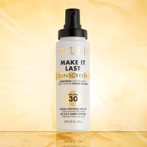 Milani Sunscreen Setting Spray + Primer, Make It Last Sunscreen for Face- SPF 30 UVA & UVB Protection Antioxidant Rich Formula for Broad Spectrum Protection, Prime + Set + Protect, 2.02Fl. Oz thumbnail 7