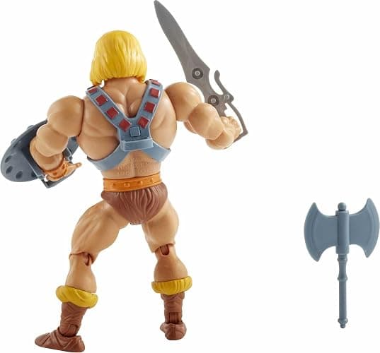 ​Masters of the Universe Origins Action Figure He-Man 5.5 Inch 1980s Motu TV Hero Toy, Detailed Design with Harness, Sword, Axe & Shield thumbnail 5
