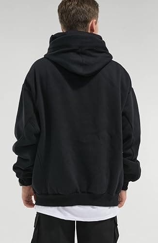 Eocicvvi Fleece Hoodies for Men Cowl Neck Sweatshirts Casual Pullover Fall Winter Loose Fit Tops with Embroidery thumbnail 3