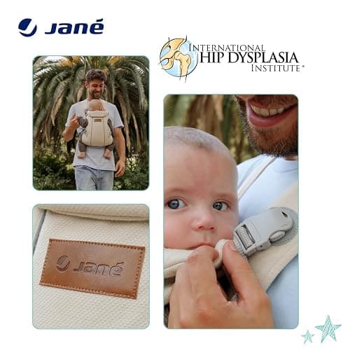 Jané Dual Porte-Bébé Ergonomique, Dès la Naissance (3,5–15 kg), 3 Positions, Rembourré et Respirant, Beige thumbnail 5