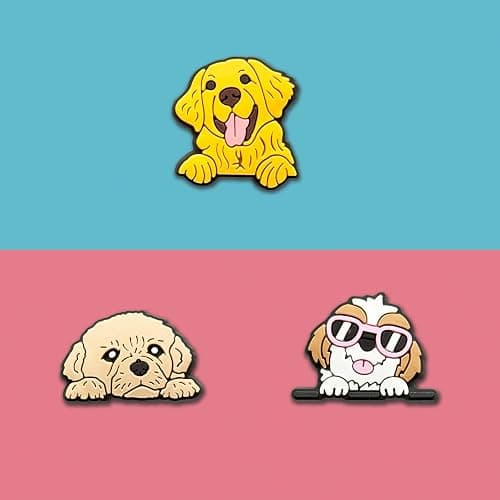 Autism Cat Dog Koala Kangaroo Fire Fighting Flowers Vintage Aesthetic Math Shoe Charms Fit for Croc Clog Sandals Decoration - Dog thumbnail 4