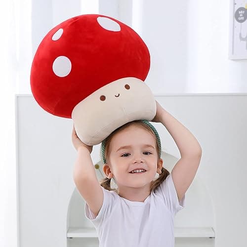 WeBingo Mushroom Plush Pillow, 12 Inch Cute Large Mushroom Decor Stuffed Animal Plushies Stuffy for Girl Boy Kid Adult, Giant Big Jumbo Soft Toy Gift for Birthday Christmas Valentine's Day thumbnail 8