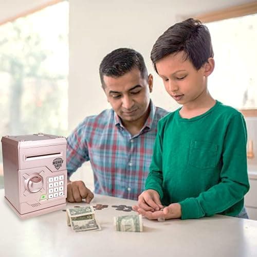 TOPBRY Piggy Bank for kids,Electronic Password Piggy Bank Kids Safe Bank Mini ATM Piggy Bank Toy for 3-14 Year Old Boys and Girls (Rose Gold) thumbnail 6