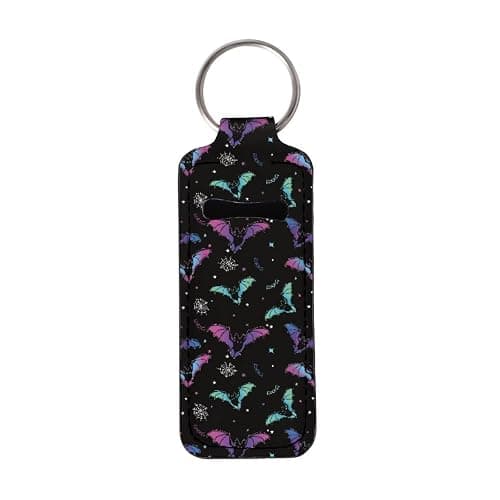 ZFRXIGN Purple Galaxy Bat Chapstick Holder Small Gifts for Women Stockings Stuffers Lip Gloss Holder Keychain Clip-on Lipstick Pocket Lip Balm Sleeve - Image 1