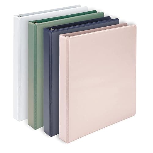 Samsill Plant-Based 1 Inch Durable D-Ring, Made in USA, View Binder, Eco-Friendly, USDA Certified Biobased, 4 Pack, Boho Assortment - Image 1