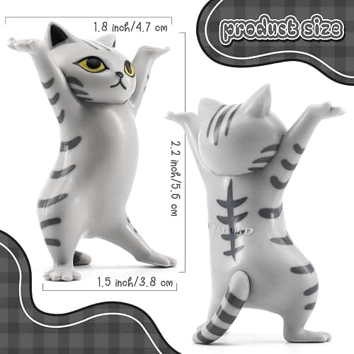 Cute Miniature Cat Figure Animal Characters Toys Mini Figure Collection Playset, Pen Holders Cat (Orange) thumbnail 3
