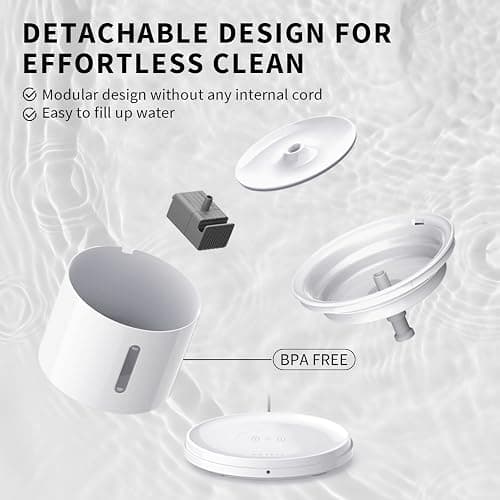PETKIT EVERSWEET Solo 2 Cat Water Fountain with Pump, Ultra Quiet 70oz/2L Pet Water Fountain for Cats and Dogs Inside, 3 Working Modes, Visualization Window, (App Control) | 70oz/2L Pet Water Fountain for Cats and Dogs Inside, 3 Working Modes, Visualization Window, App Control thumbnail 4