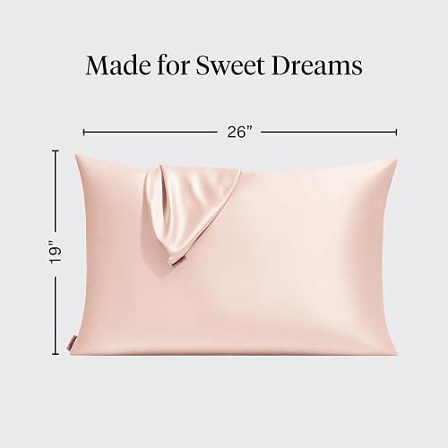 Kitsch Satin Pillowcase with Zipper for Hair & Skin, Softer Than Silk Pillow Cases Queen, Smooth Pillow Covers, Machine Washable, Wrinkle-Free, Cooling Satin Pillow Cases Standard Size 19"x26" (Blush) thumbnail 2
