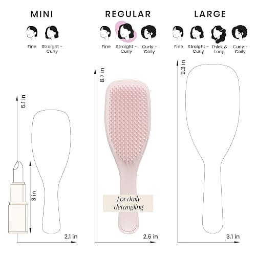 Tangle Teezer Plant-Based Ultimate Detangler Brush, Dry & Wet Hair Brush, Eliminates Knots & Reduces Breakage for All Hair Types, Marshmallow Pink thumbnail 7