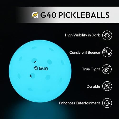 A11N Luminous Pickleballs - High Visibility, Light Up Outdoor Pickleball Balls for Nighttime- Durable and Fun Glow in The Dark Pickleball thumbnail 3