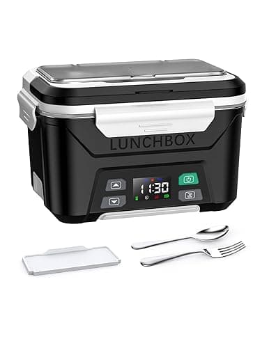 EAST OAK Cordless Electric Lunch Box for Adults, Heated Lunch Box Battery Powered with Automatic Heating, 5.5 Cups Portable Food Warmer with Removable Tray Divider - Image 1