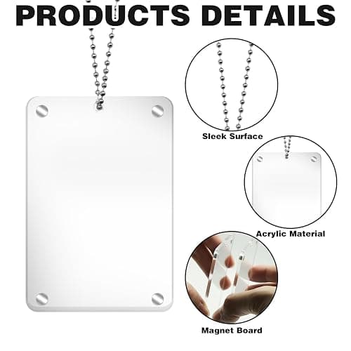 CYUXING 2Pcs Car Hanging Photo Holder Universal Magnetic Car Picture Frame Rear View Mirror Accessories Ornaments Decor Personalized Acrylic Transparent for Dads Gift thumbnail 3
