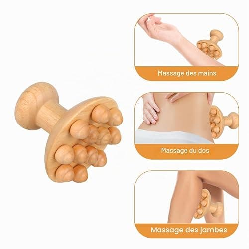 Binlingdaily Outils de massage thérapeutiques 6Pcs pour façonner le corps, kit Maderoterapia pour drainage lymphatique anti-cellulite, massage incurvé en bois pour jambes et ventre thumbnail 6