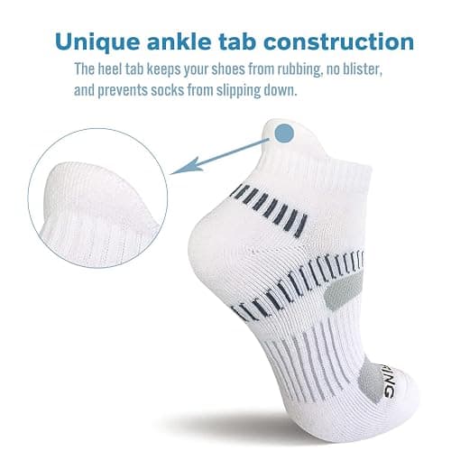 BERING Women's Athletic Running Cushioned Ankle Socks (6 Pairs) thumbnail 3