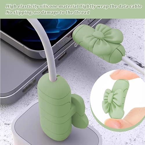 Handy Datenleitung Schutz, 2 Paare Kabel Silikon Protector, Ladekabel Saver, Kabel Kabelschutz, Ladekabel Saver thumbnail 6