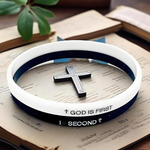 GOD IS FIRST BRACELET,GOD IS FIRST SECOND Bracelets, Inspirational Bible Verses Bracelet, Religious Motivational Wristbands Bracelets Gifts for Men Women Teens thumbnail 2