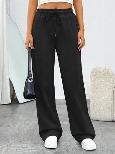 Trendy Queen Womens Sweatpants Baggy Wide Leg Barrel Pants Lounge Comfy Palazzo Joggers with Pockets thumbnail 2