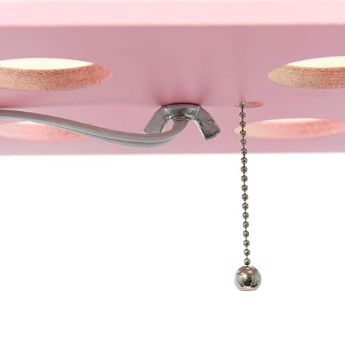 Simple Designs LF1014-LPK Etagere Organizer Storage Shelf Linen Shade Floor Lamp, Light Pink thumbnail 7