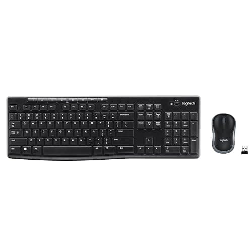 Logitech MK270 Wireless Keyboard and Mouse Combo for Windows, 2.4 GHz, 8 Multimedia Keys, PC, Laptop, Wireless Keyboard Compact Mouse Combo - Black - Image 1