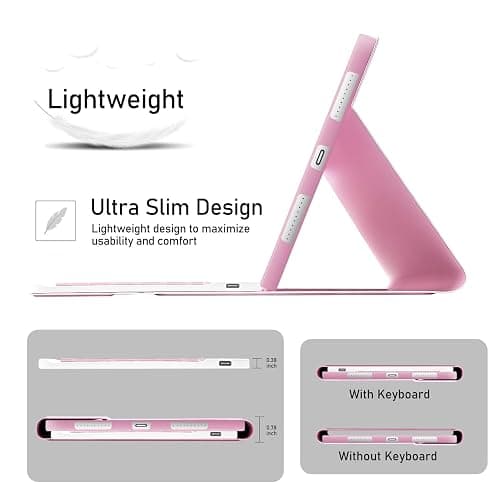 Case with Keyboard for iPad 11th Generation A16 11 inch 2025, UK layout Keyboard Case for ipad 10th Gen 2022, Slim Case with Detachable Bluetooth Keyboard and Pencil Holde for iPad 11/10 Gen, Pink thumbnail 8