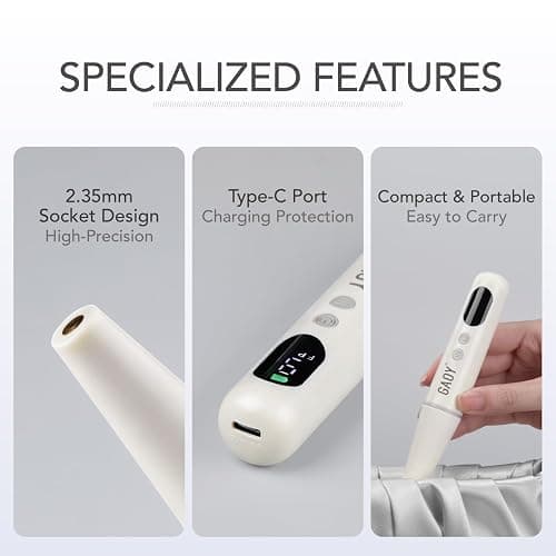 GAOY Cordless Nail Drill, Electric Nail File with LED Display, Milky White | Acrylic Gel Nails, Hand Feet Thick Nails Trimmer Buffer Tool, Lightweight Low-Noise, Gift for Women, Nail Art Beginner thumbnail 5