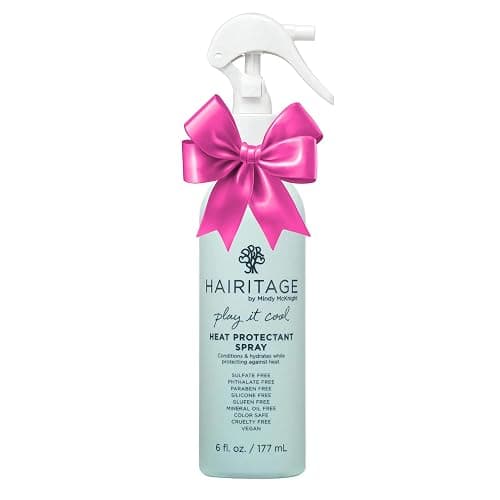 Hairitage Heat Protectant Spray for Hair - Up to 450 Degree Protection + Hydrates + Strengthens Hair - Leaves Hair Smooth + Shiny after Styling - For All Hair Types + Heated Styling Tools - 6 fl oz - Image 1