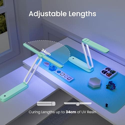 Resiners UV Light for Resin Curing, UV Resin Light, Wireless & Rechargeable UV Lamp, 3-in-1 Uses, Foldable Blacklight Ultraviolet LED, Craft Supplies Tools for Resin Molds, Jewelry Making, DIY Decor thumbnail 4