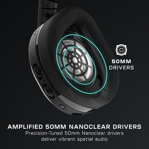 Turtle Beach Stealth 600 Wireless Multiplatform Amplified Gaming Headset for PS5, PS4, PC, & Mobile – Bluetooth, 80-Hr Battery, Noise-Cancelling Flip-to-Mute Mic, 50mm Speakers – Black thumbnail 6