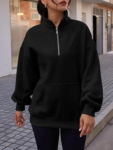 Trendy Queen Womens Zip Up Hoodies Oversized Sweatshirts Preppy Clothes Fall Teen Girls Outfits Fashion Crewneck Pullover thumbnail 3