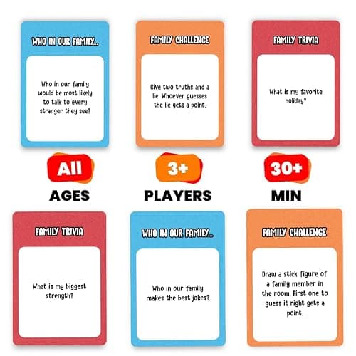 Viral Studios Who in Our Family? – Hilarious Family Party Game | Trivia, “Most Likely to” & Head-to-Head Challenges | Fun Family Game Night Card Game for Kids, Teens & Adults thumbnail 5