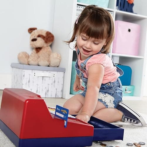 Learning Resources Pretend & Play Calculator Register Toy - Kids Play Set & Credit Card Toy, Register for Kids, Pretend Grocery Store Shopping Playset for Toddlers, Teaching Math Set thumbnail 2