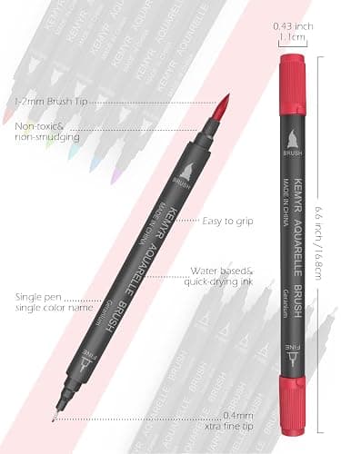 KEMYR Markers for Adult Coloring Books: 80 Colors Markers Set Dual Tips Fine & Brush Pens Water-Based Art Markers for Adults Drawing Sketching Bullet Journal Writing Lettering No bleeding thumbnail 3