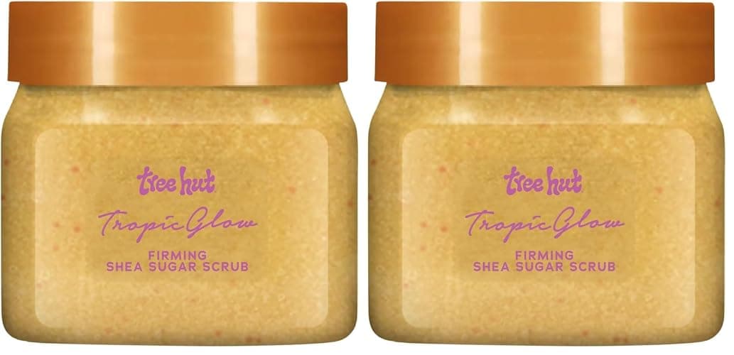 Tree Hut Mini Tropic Glow Shea Sugar Scrub, Exfoliating & Hydrating Body Scrub with Shea Butter & Essential Oils, Smooth Skin, For All Skin Types, Vegan, Travel Size, 3.4 oz (Pack of 2) - Image 1