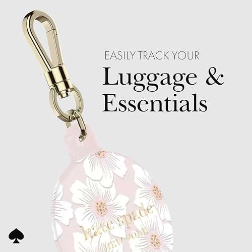 kate spade new york AirTag Holder with Gold Ring Clip - Protective Case for Apple AirTag - Hollyhock Cream thumbnail 2