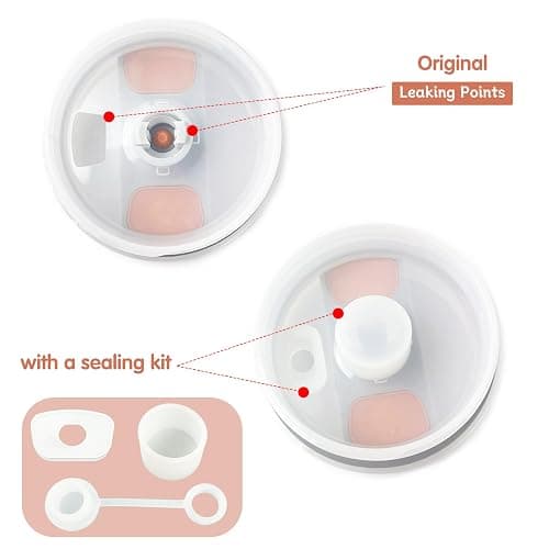 Velaco 9 PCS Accessories for Stanley 30/40 oz Tumbler, including Spill-Proof Stopper Set, Straw Toppers, Silicone Cup Boot, Keychain Charm - White thumbnail 4