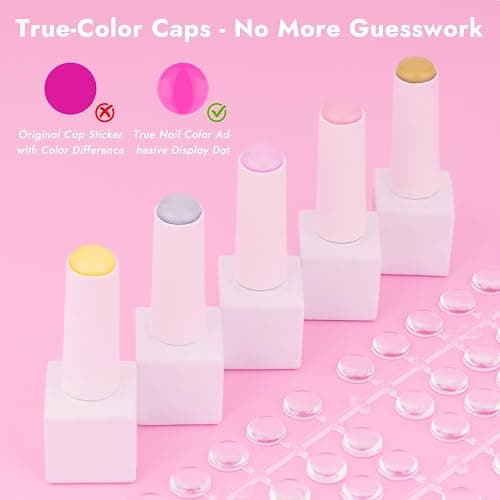 Finea 144pcs Gel Nail Polish Color Display Swatch Dots with Stickers Clear Transparent Acrylic Plastic Labels Nail Art Paint Color Analysis Chart Sample Accessories Nail Tech Must Have Salon Supplies thumbnail 3